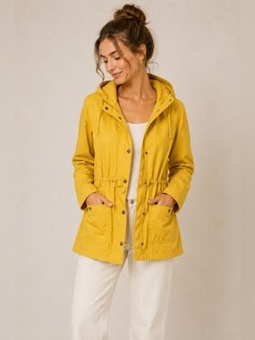 GAP Yellow Coastal Utility Jacket Hooded Lightweight Anorak Small